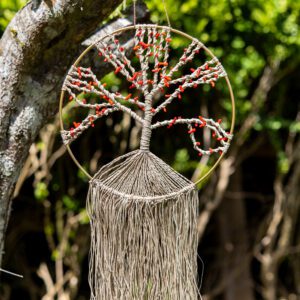 Macrame tree of life wall hanging with fringe